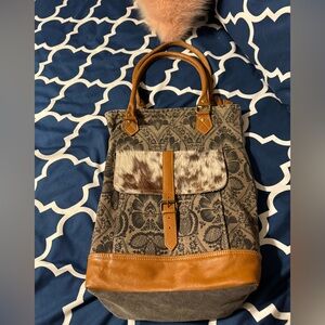 Like new Myra Canvas and leather shoulder bag